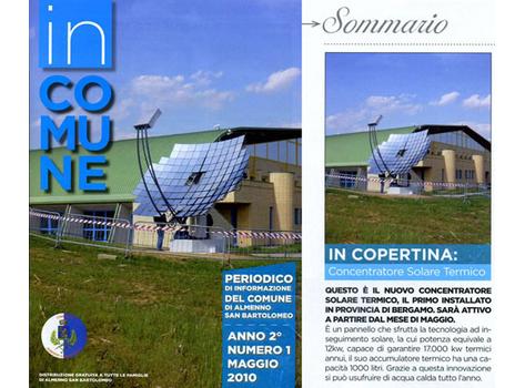 Il primo concentratore solare termico installato nella provincia di Bergamo